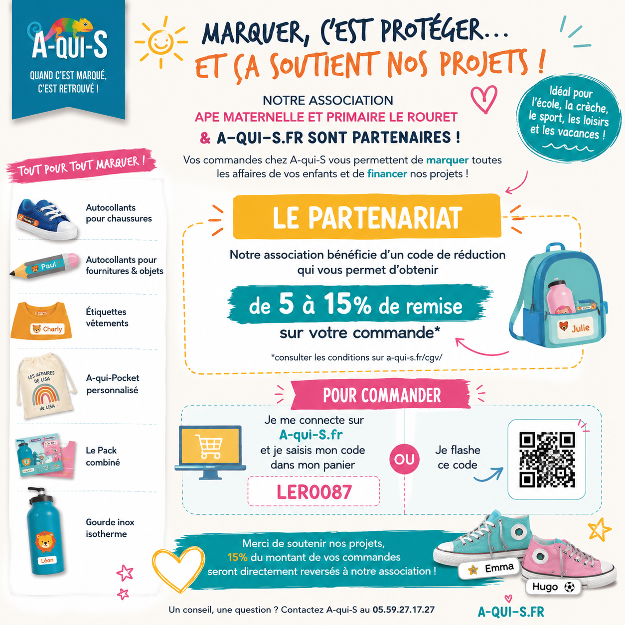 Partenariat A-Qui-S et APE du Rouret - code LER0087